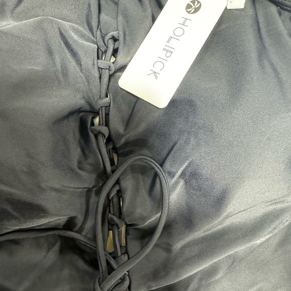 Holipick Women Sexy One Piece Swimsuit One Shoulder Bathing Suit Lace Up - Picture 5 of 7